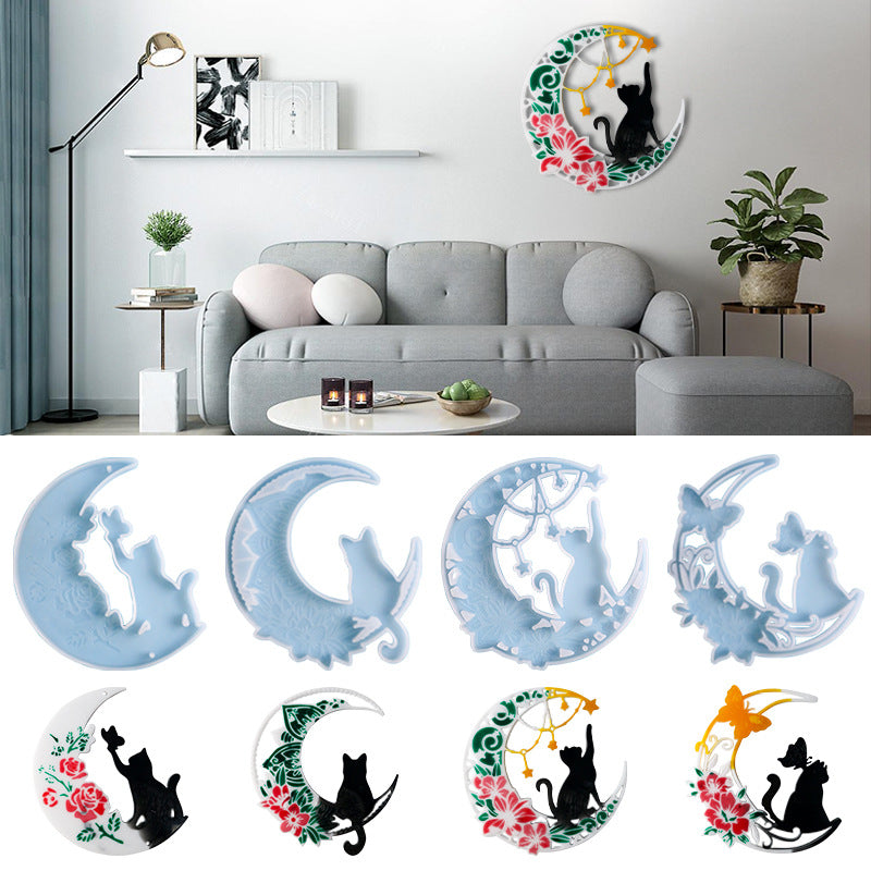 Moon Flying Dragon Epoxy Resin Mold Diy Wall Decorative Pendant