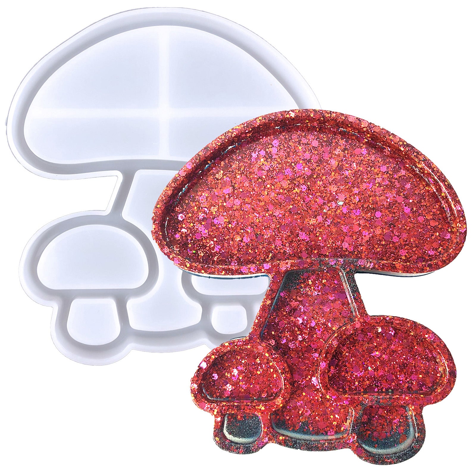 3D Mushroom Resin Molds,Glossy Crystal Epoxy Mold Mushroom