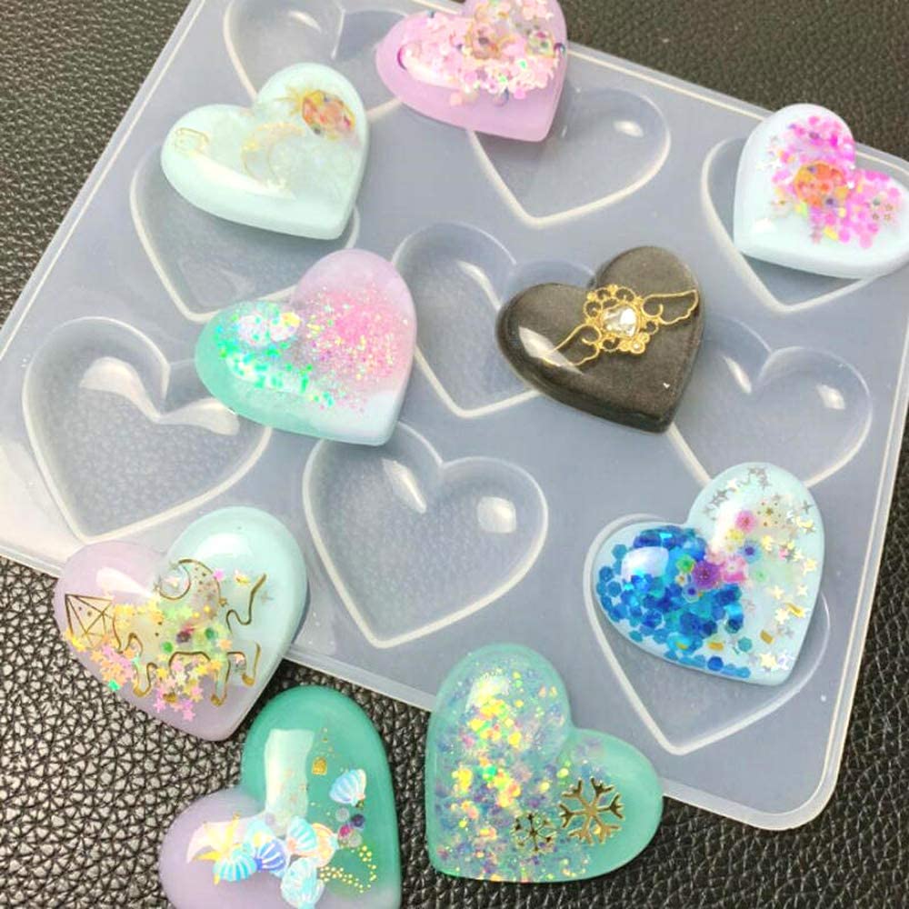 Heart Resin Molds, Silicone Mold for Epoxy Resin, 13 Cavity