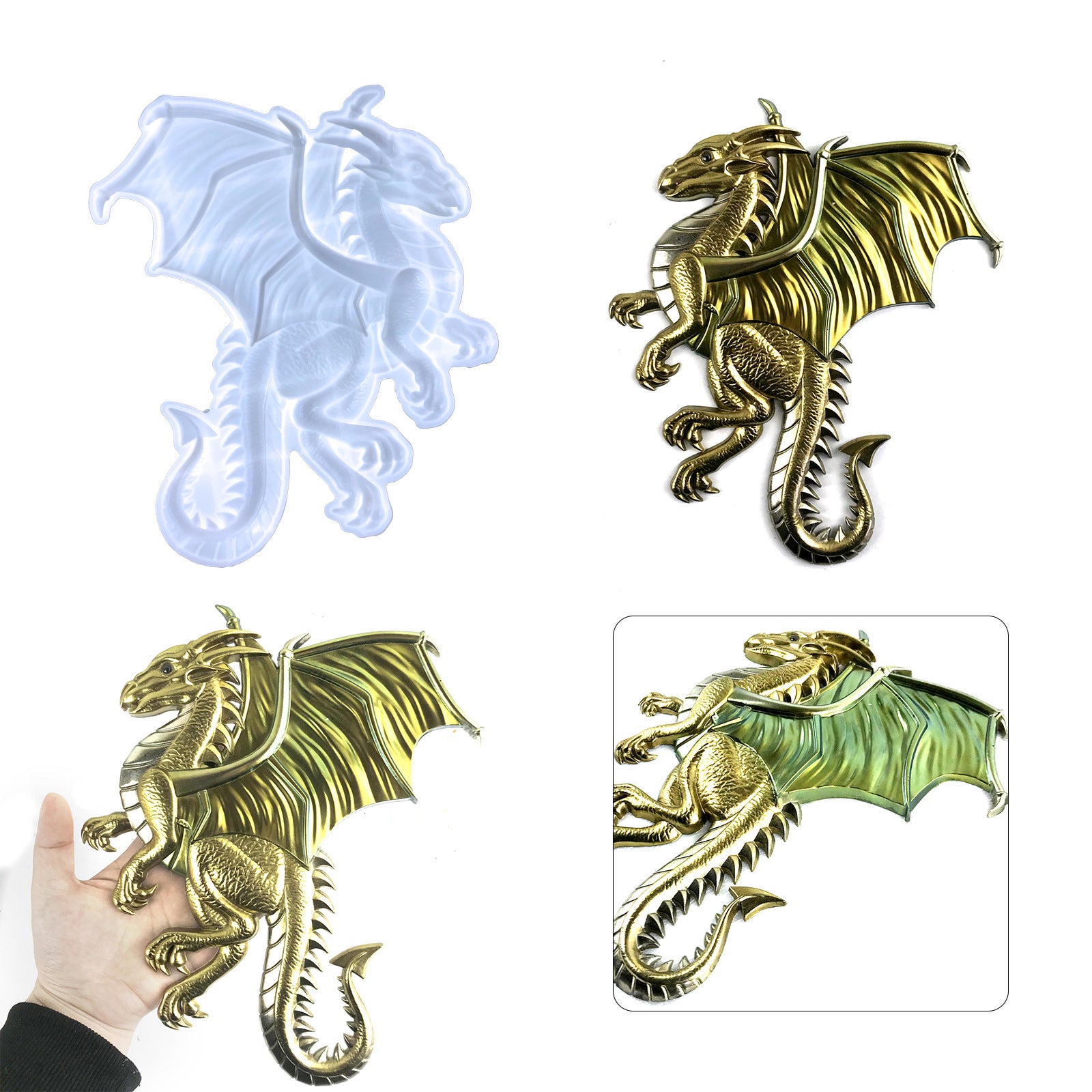 Love Shape 3D Dragon Silicone Resin Mold - Wall Hanging Decoration