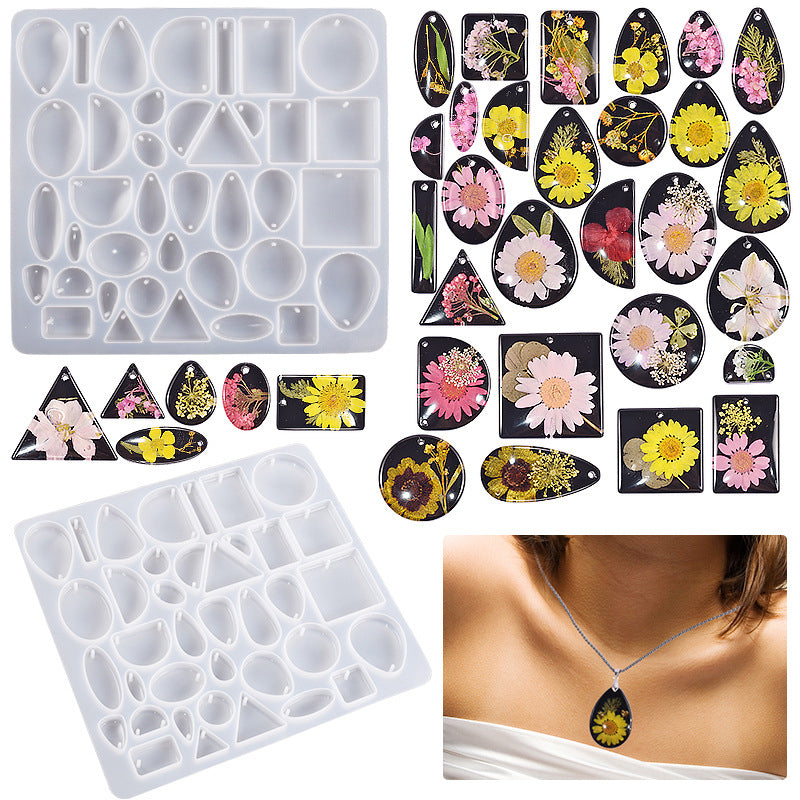 Shiny Resin Silicone Mold for 14 Types of Earring Pendants Geometric Figure  Jewelry Mold DIY Gift Making F1866 