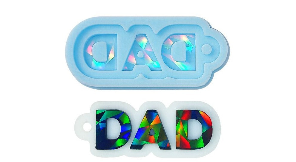 PCS "DAD" Molds Laser Resin Keychain Molds