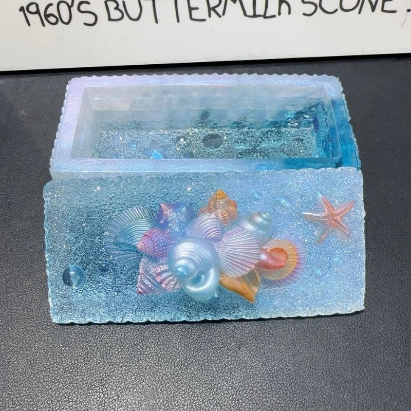 Handmade Diamond Sea Creature Storage Box Resin Molds