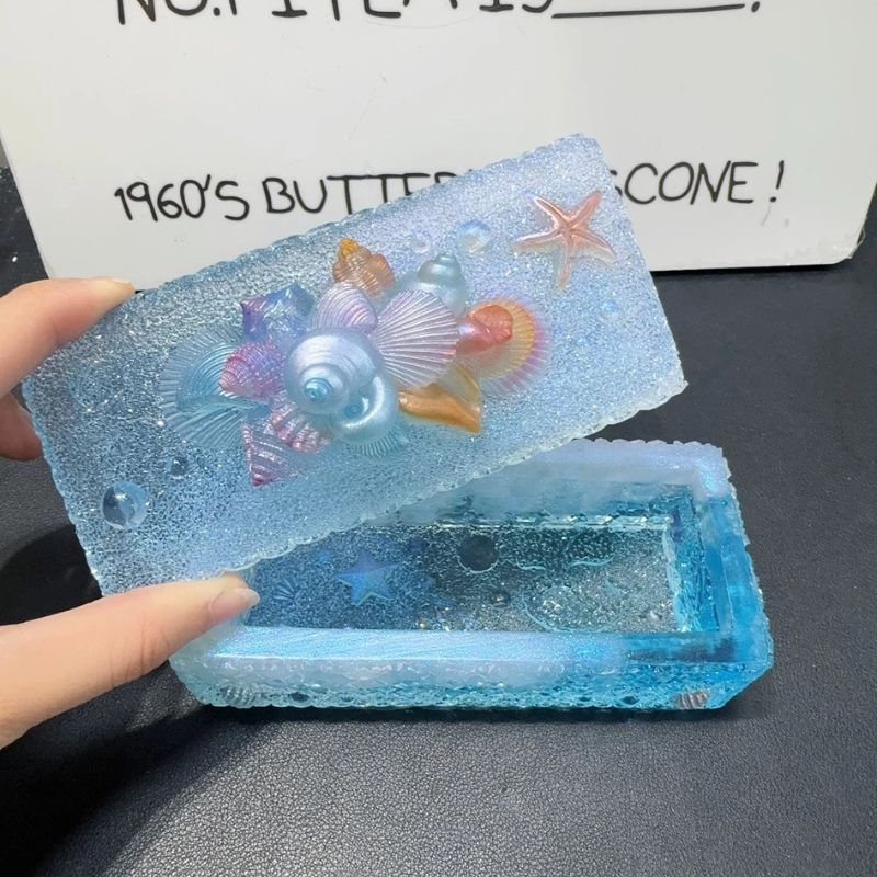 Handmade Diamond Sea Creature Storage Box Resin Molds