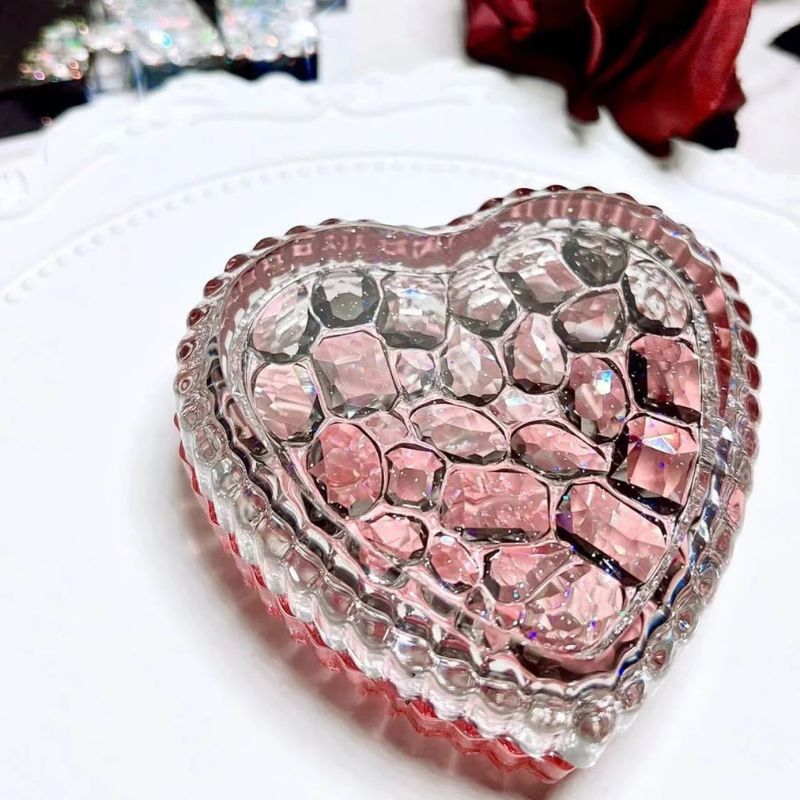 Handmade Diamond Heart Storage Box Resin Mold