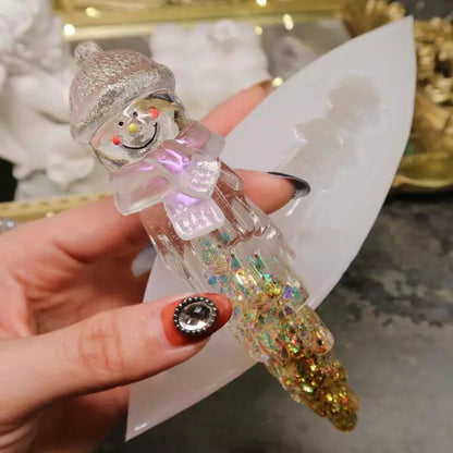 Handmade Crystal Snowman Icicle Ornament Christmas Tree Decoration Resin Molds