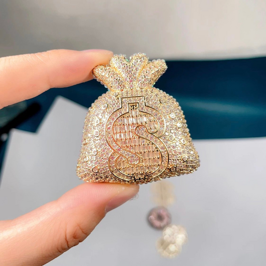 Handmade Diamond Dollar Money Bag Decoration Resin Mold