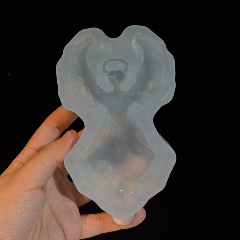 Handmade Faceted Angel Wing Pendant Resin Silicone Mold