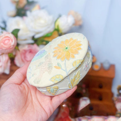 Handmade Embroidered Bird Flower Storage Box Resin Molds