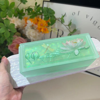 Handmade Large Size Lotus Flower Storage Box Resin Molds