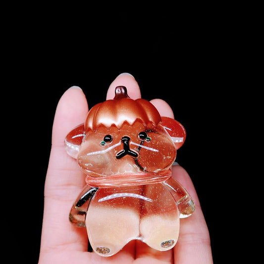 Handmade Puppy with Pumpkin Hat Resin Mold