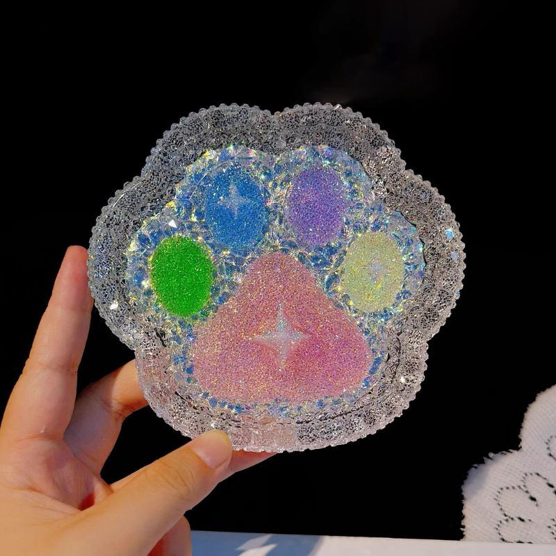 Handmade Diamond Cat's Paw Dish Tray Storage Resin Molds