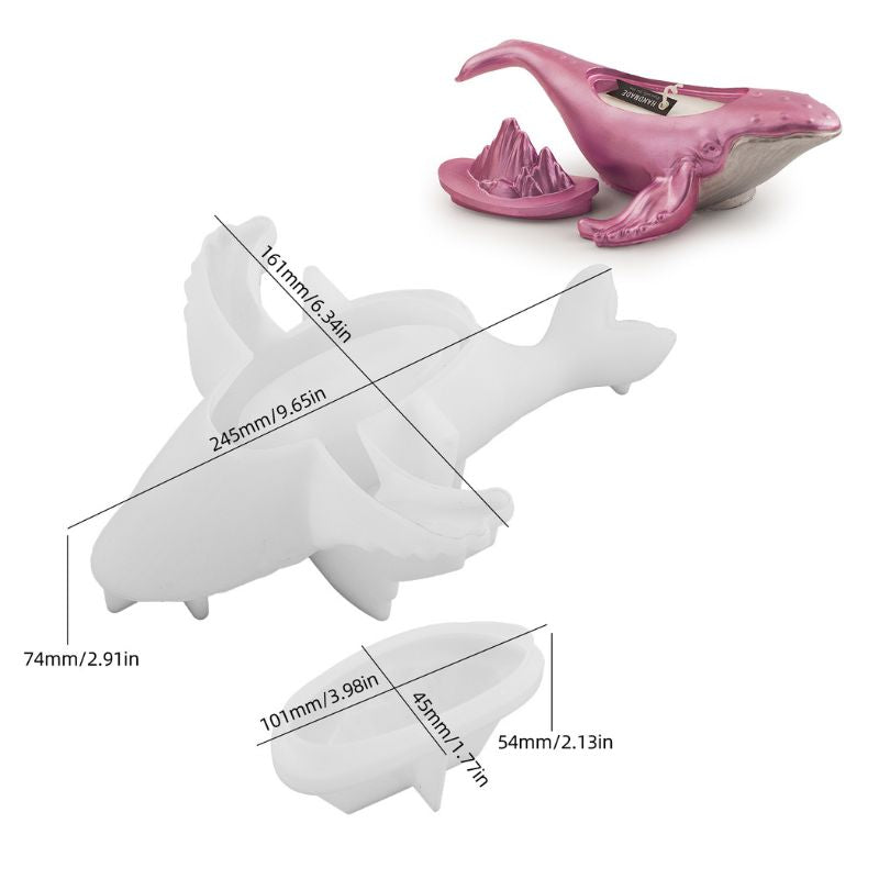 Whale Mountain Range Organizer Resin Mold