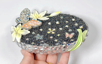 Handmade Diamond Butterfly Flower Tray Resin Mold