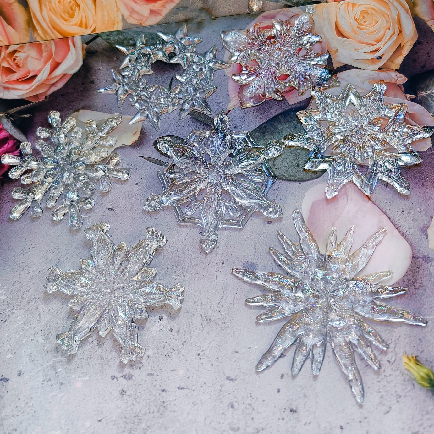 Handmade Crystal Snowflake Pendant Decoration Resin Molds