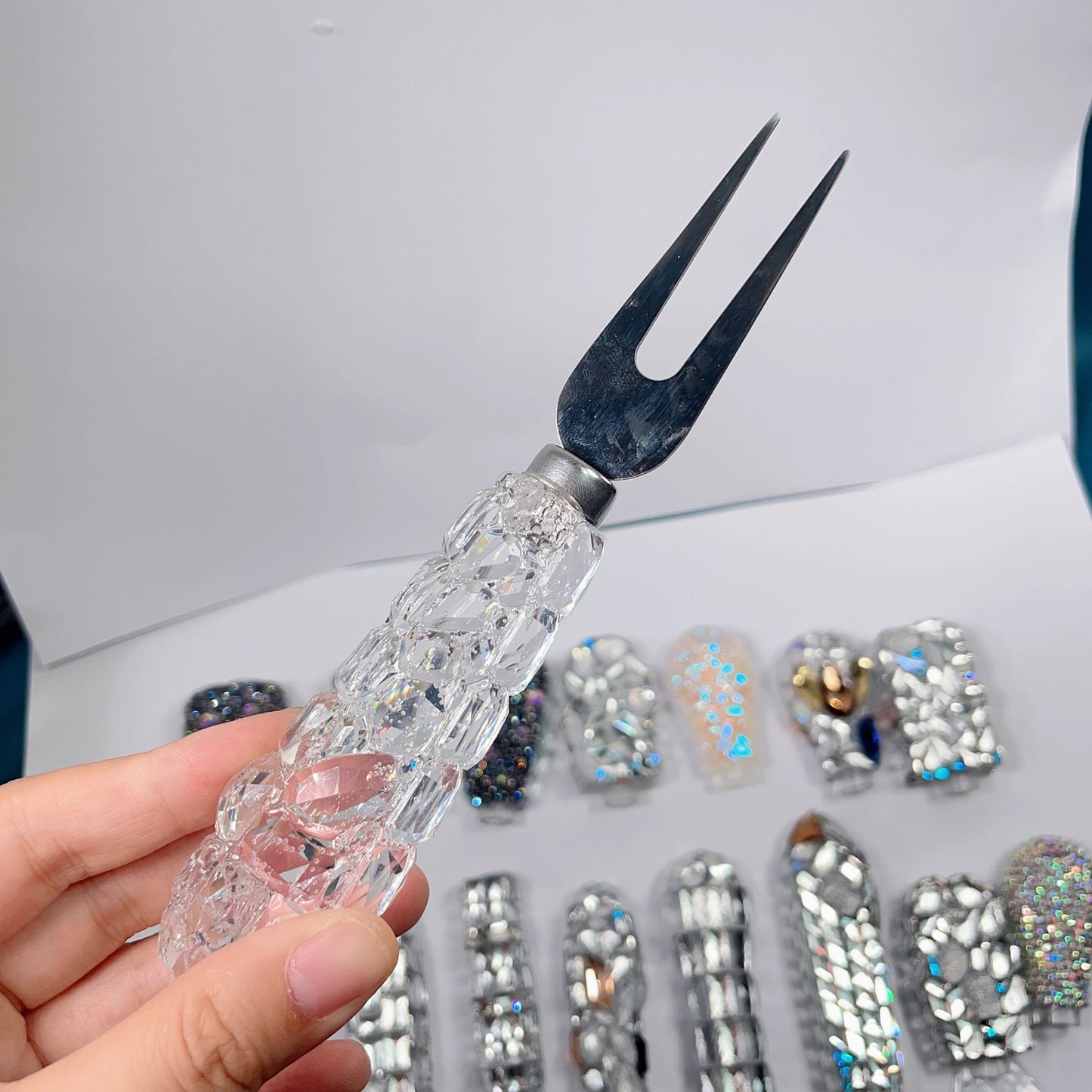 Handmade Diamond Knife and Fork Accessories Resin Molds