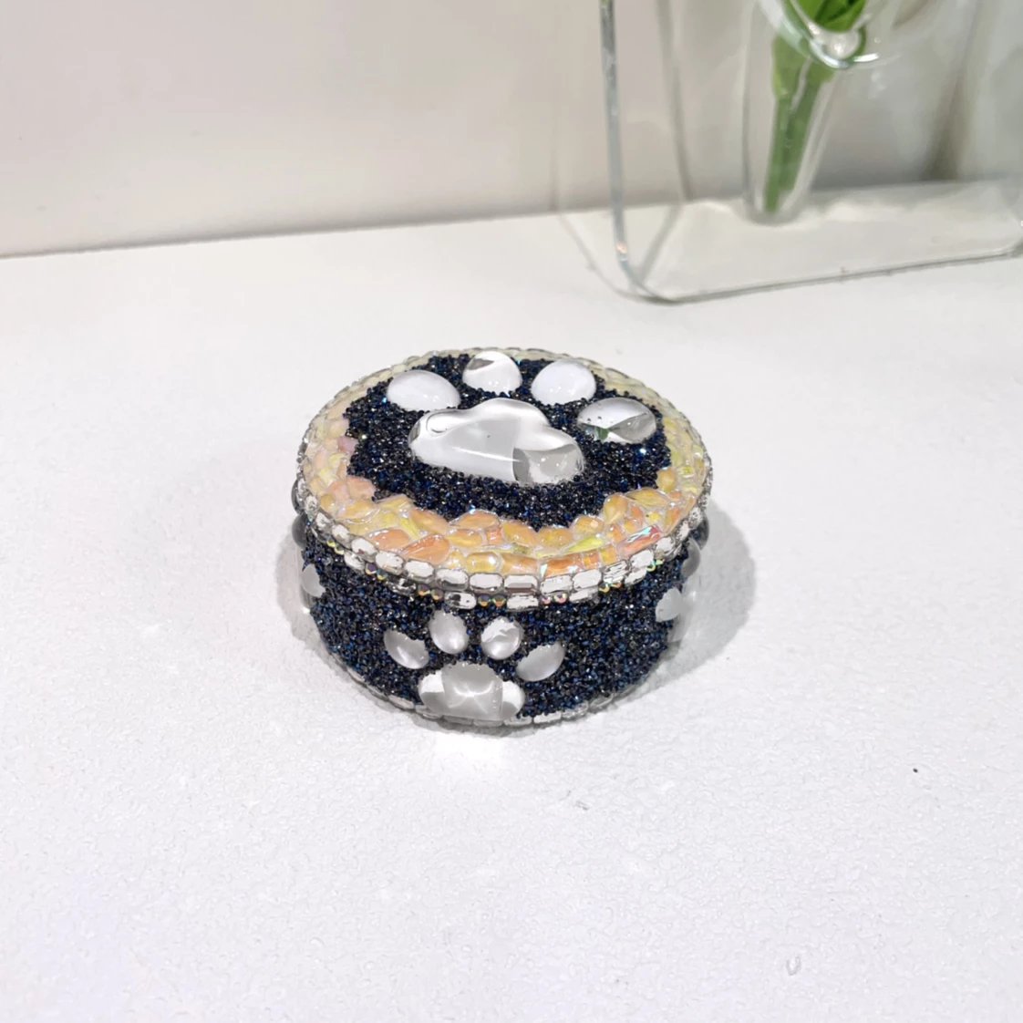 Handmade Diamond Cute Cat Paw Storage Jar Resin Silicone Molds