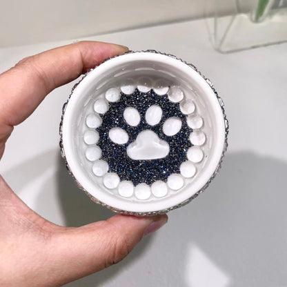 Handmade Diamond Cute Cat Paw Storage Jar Resin Silicone Molds