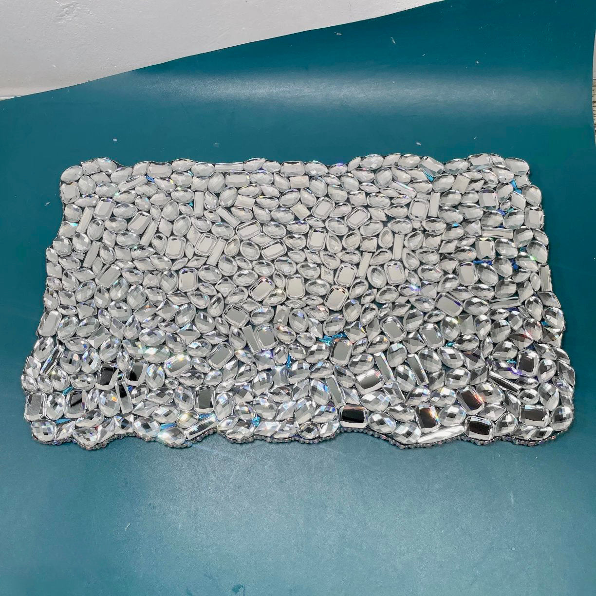 Handmade Large Size Rectangular Irregular Diamond Tray Resin Molds