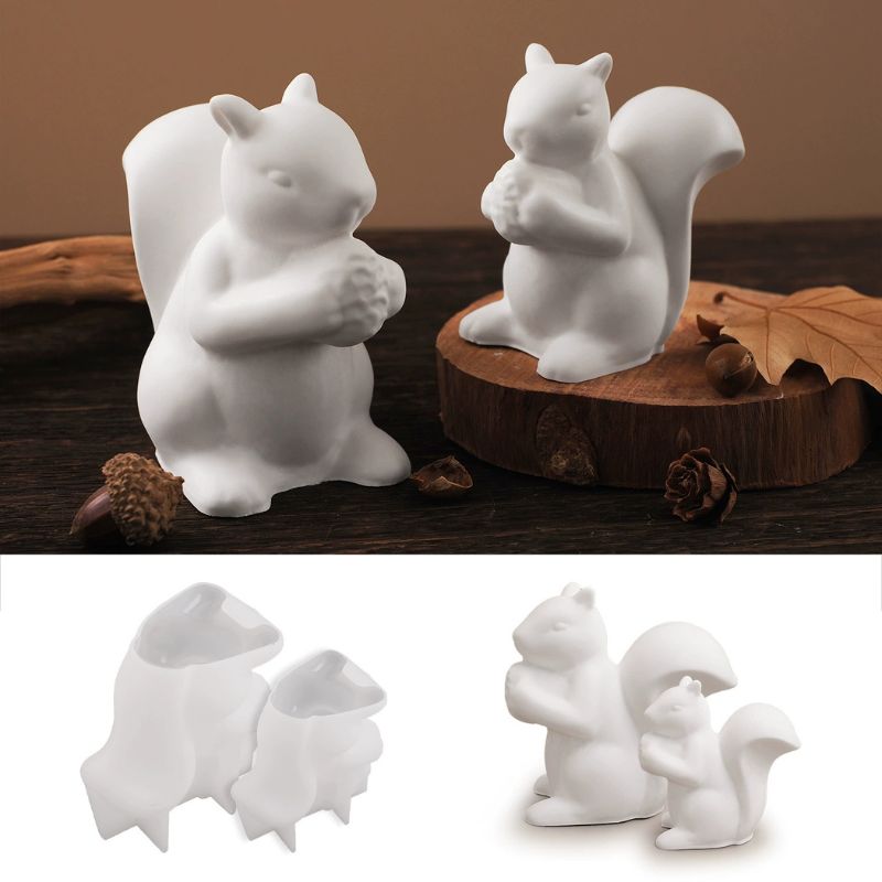 2pcs Squirrel Ornament Resin Mold