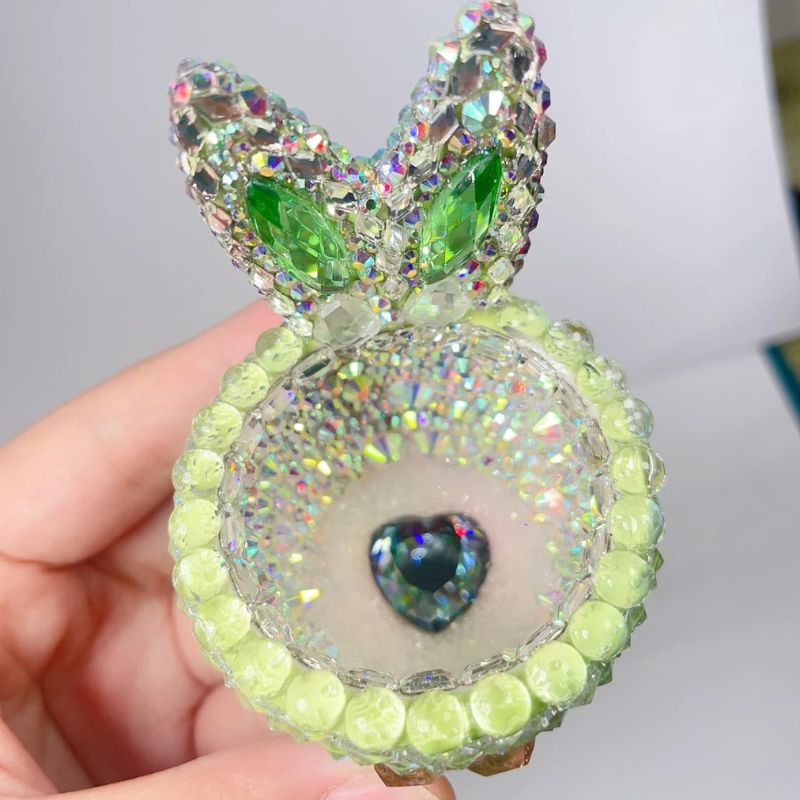 Handmade Easter Diamond Bunny Storage Jar Resin Molds