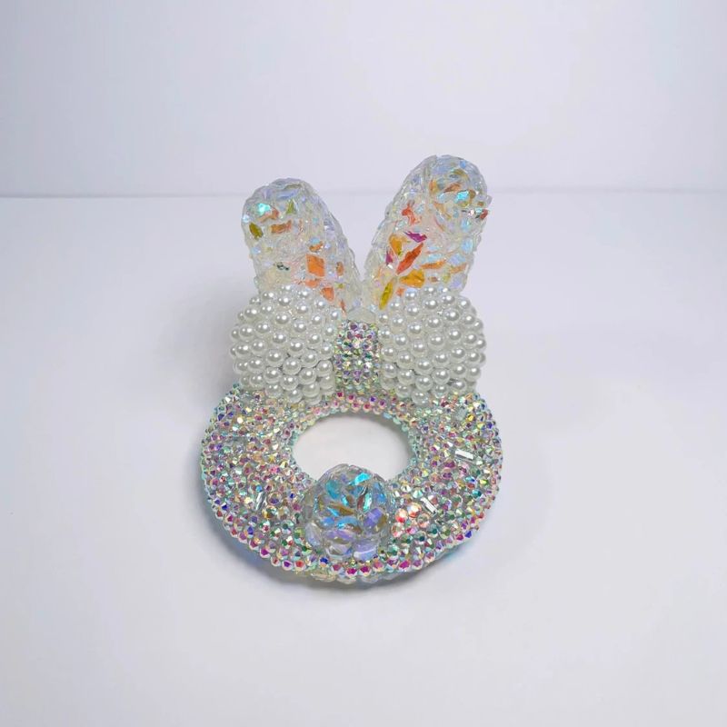 Handmade Diamond Cute Rabbit Ears Phone Holder Resin Mold