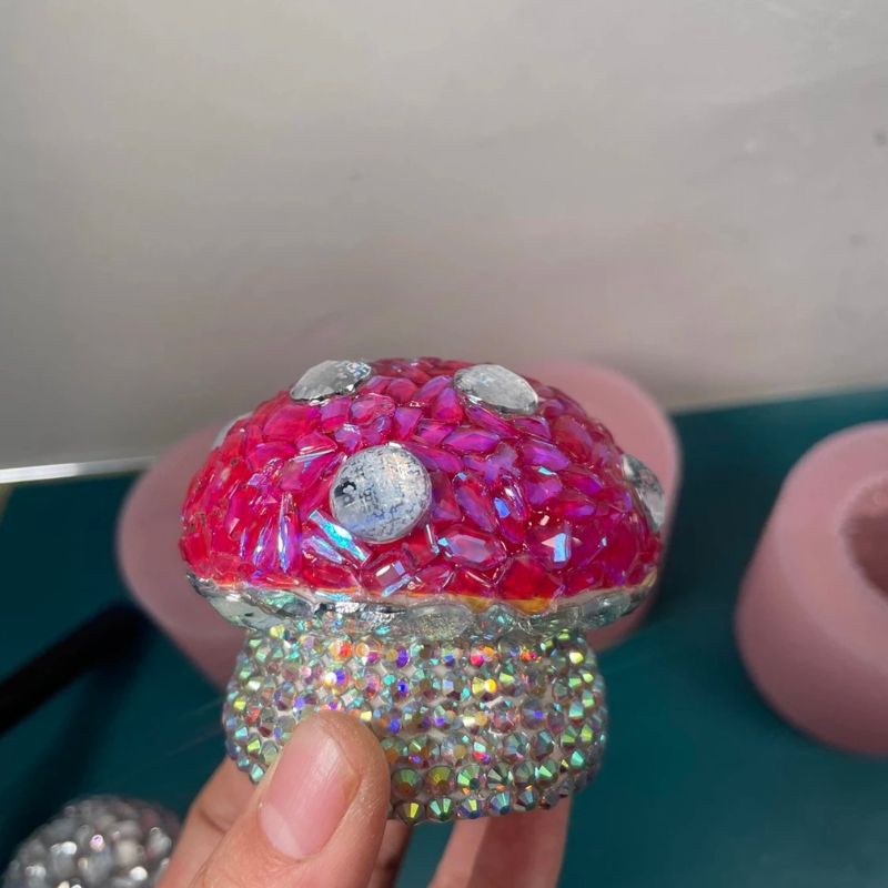 Handmade Diamond Mushroom Ornament Resin Mold