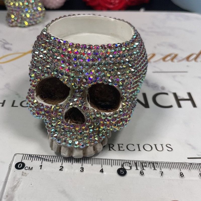 Handmade Diamond Skull Candle Holder Ornament Resin Mold