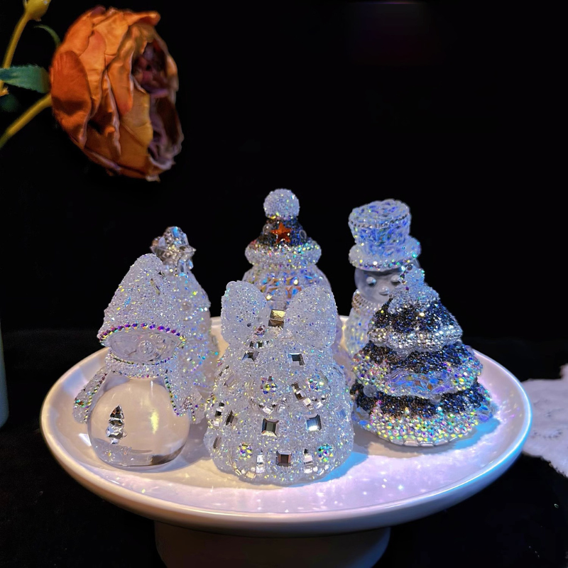 Handmade Diamond Snowman Christmas Tree Ornament Resin Molds