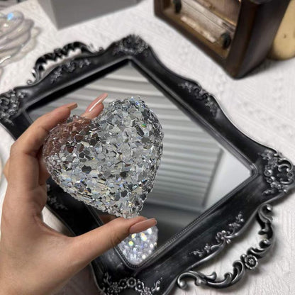 Handmade Heart Shaped Ultra Shiny Crystal Cluster Ornament Resin Mold