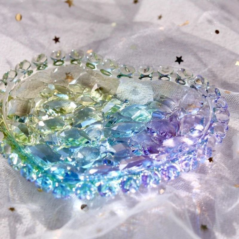 Handmade Diamond Heart Dish Storage Resin Mold