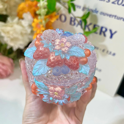 Handmade Diamond Strawberry Storage Jar Resin Mold