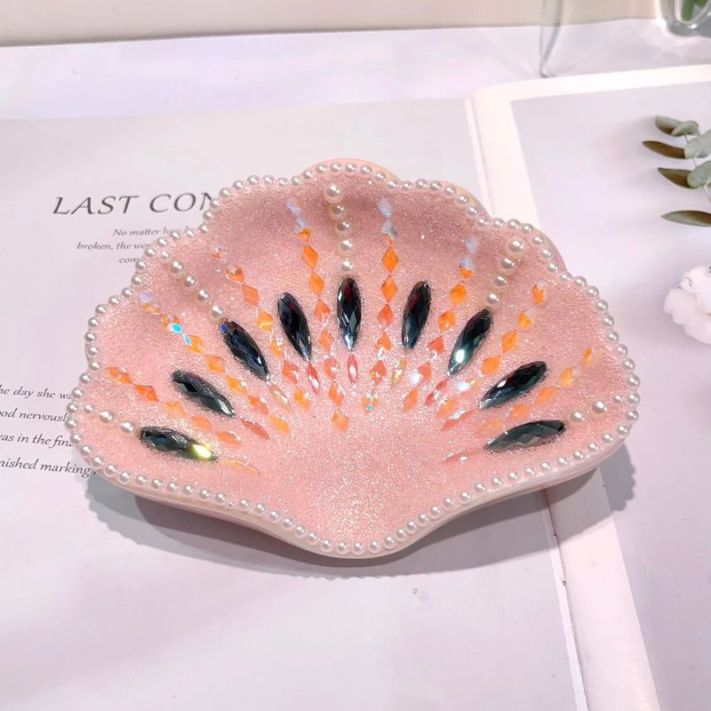 Handmade Diamond Shell Storage Tray Resin Mold（Mold Weight: 35.28oz）