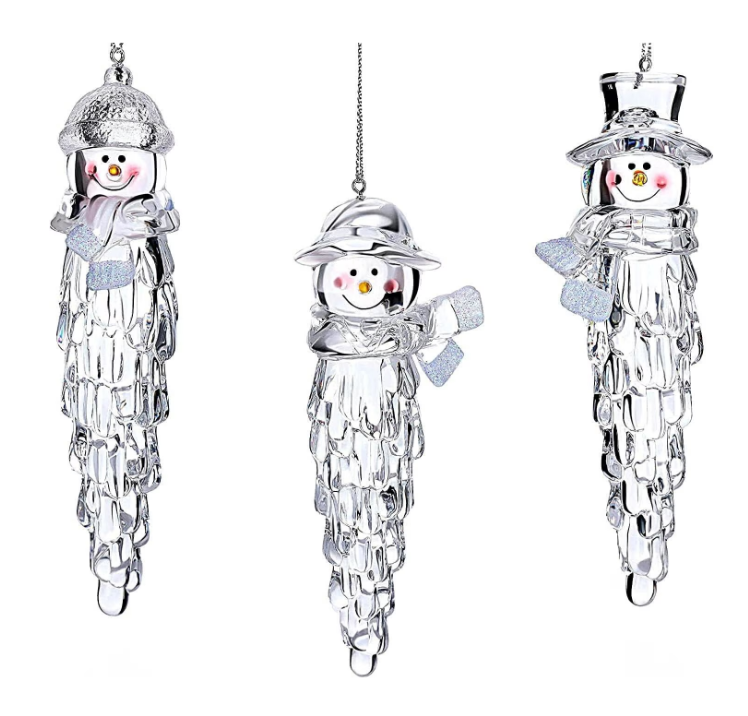 Handmade Crystal Snowman Icicle Ornament Christmas Tree Decoration Resin Molds