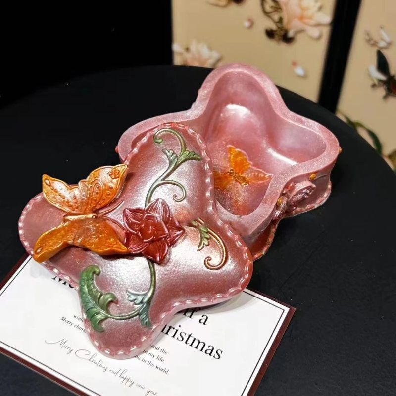 Handmade Vintage Stereoscopic Butterfly Flower Storage Jar Resin Molds