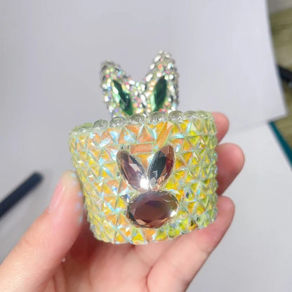 Handmade Easter Diamond Bunny Storage Jar Resin Molds