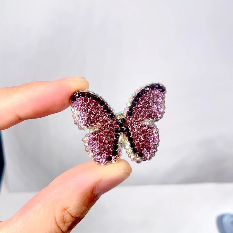 Handmade Diamond Butterfly Brooch Earrings Hairpin Decorations Resin Mold