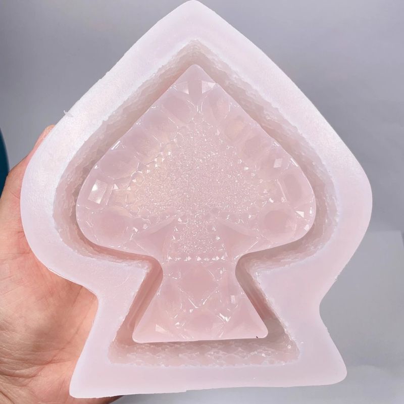 Handmade Diamond Spade Heart Storage Boxes Resin Molds