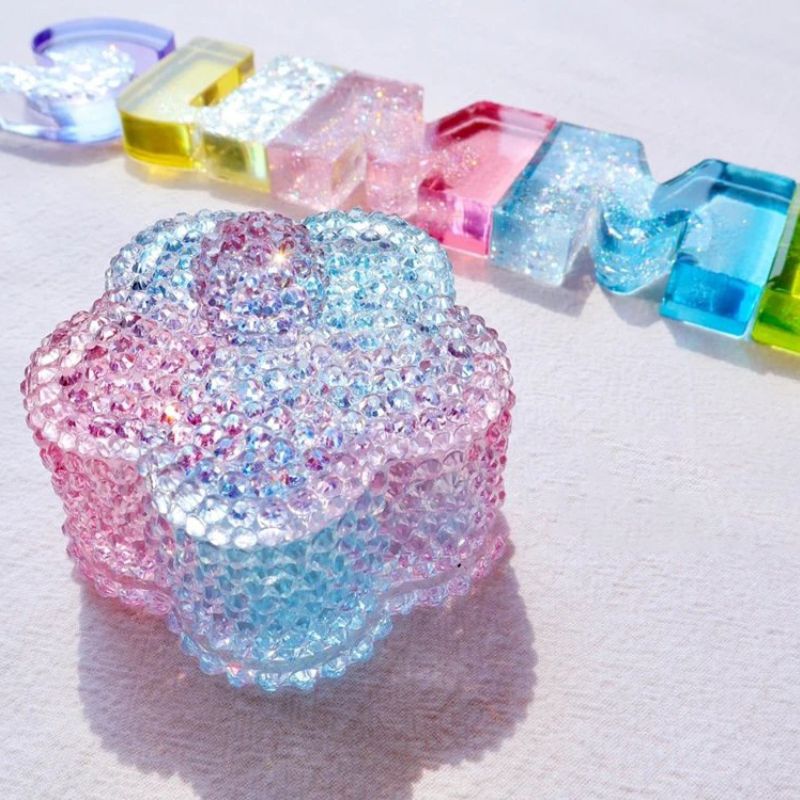 Handmade Diamond Flower Flower Storage Box Resin Molds