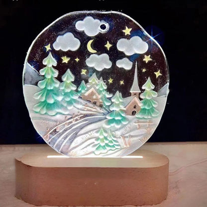 Handmade Round Christmas Hanging Decoration Resin Mold with Holes