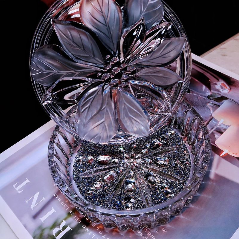 Handmade Luxury Diamond Flower Storage Box Resin Molds