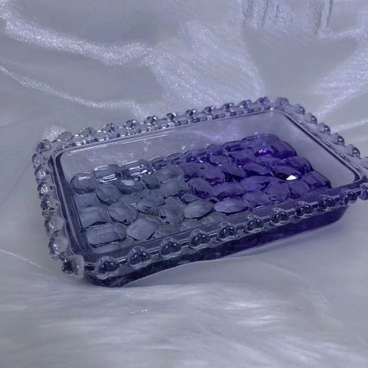 Handmade Rectangular Diamond Heart Pearl Tray Resin Molds