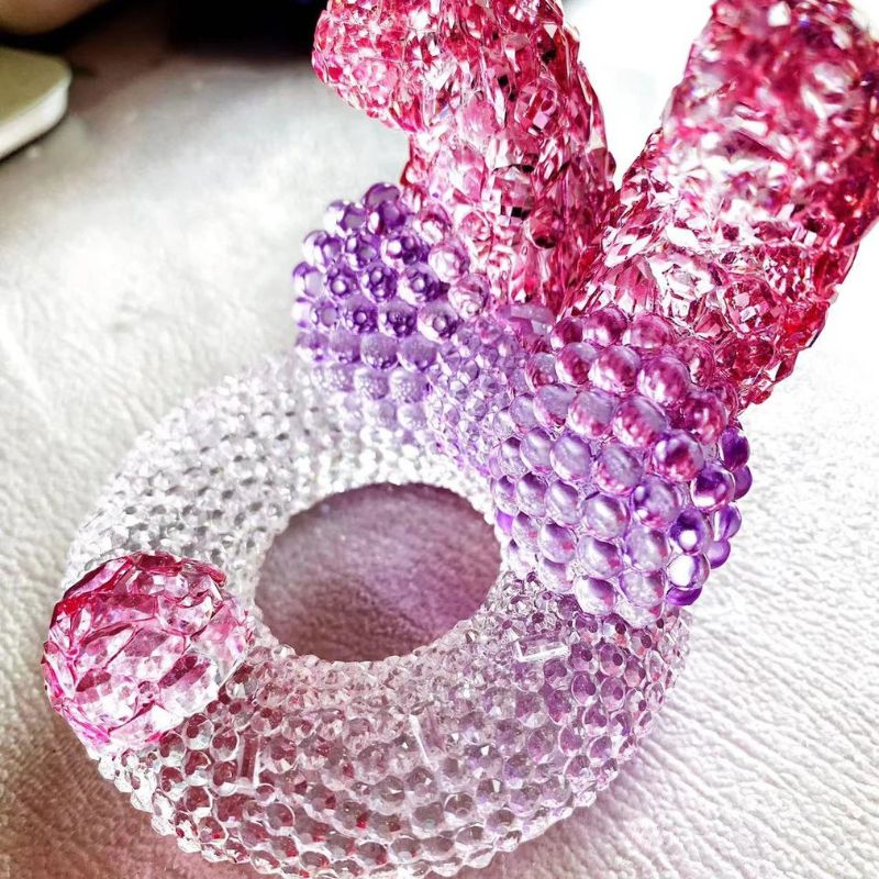 Handmade Diamond Cute Rabbit Ears Phone Holder Resin Mold