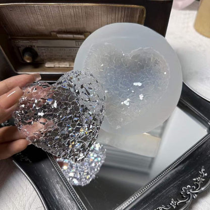 Handmade Heart Shaped Ultra Shiny Crystal Cluster Ornament Resin Mold