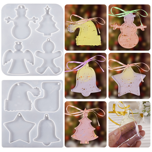 2pcs Christmas Hanging Decoration Resin Molds