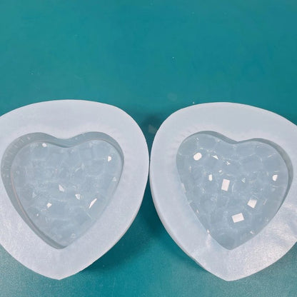 Handmade Diamond Heart Storage Box Resin Mold