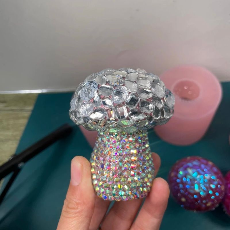 Handmade Diamond Mushroom Ornament Resin Mold