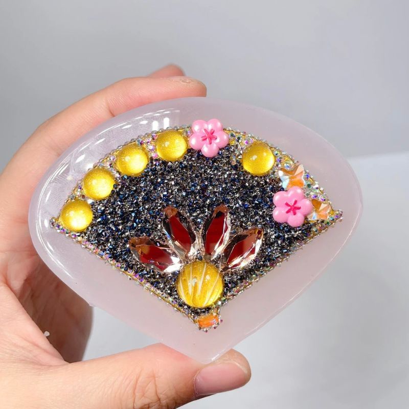 Handmade Diamond Fan Decoration Resin Mold