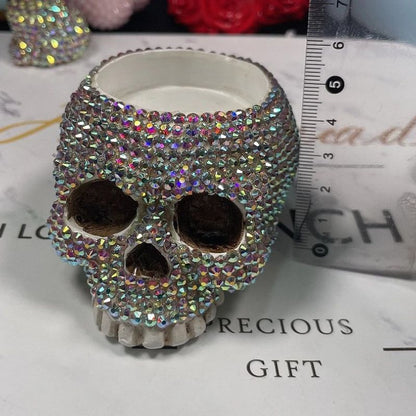 Handmade Diamond Skull Candle Holder Ornament Resin Mold