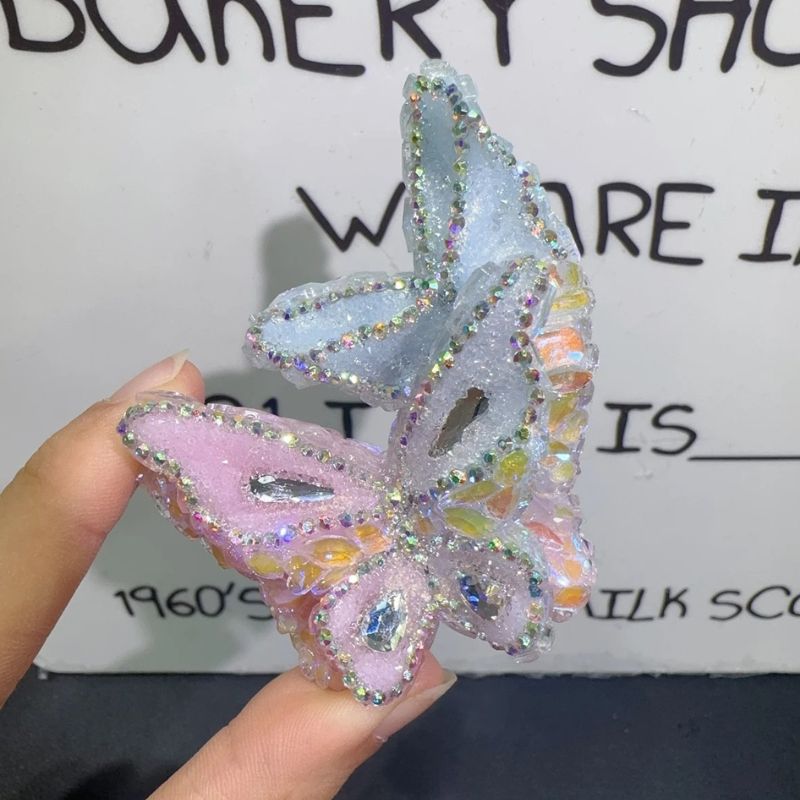 Handmade Diamond Double Layer Butterfly Wings Ornament Resin Mold